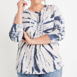 Maurices Navy Blue Tie Dye Crew Neck French Terry Sweatshirt Women’s Plus 0X